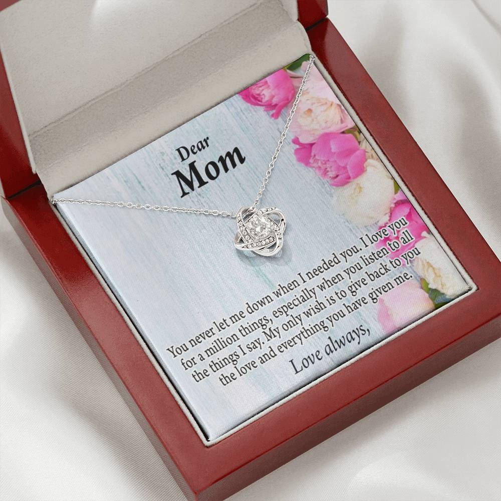 You Never Let Me Down Love Knot Pendant Pendant Message Card-Express Your Love Gifts