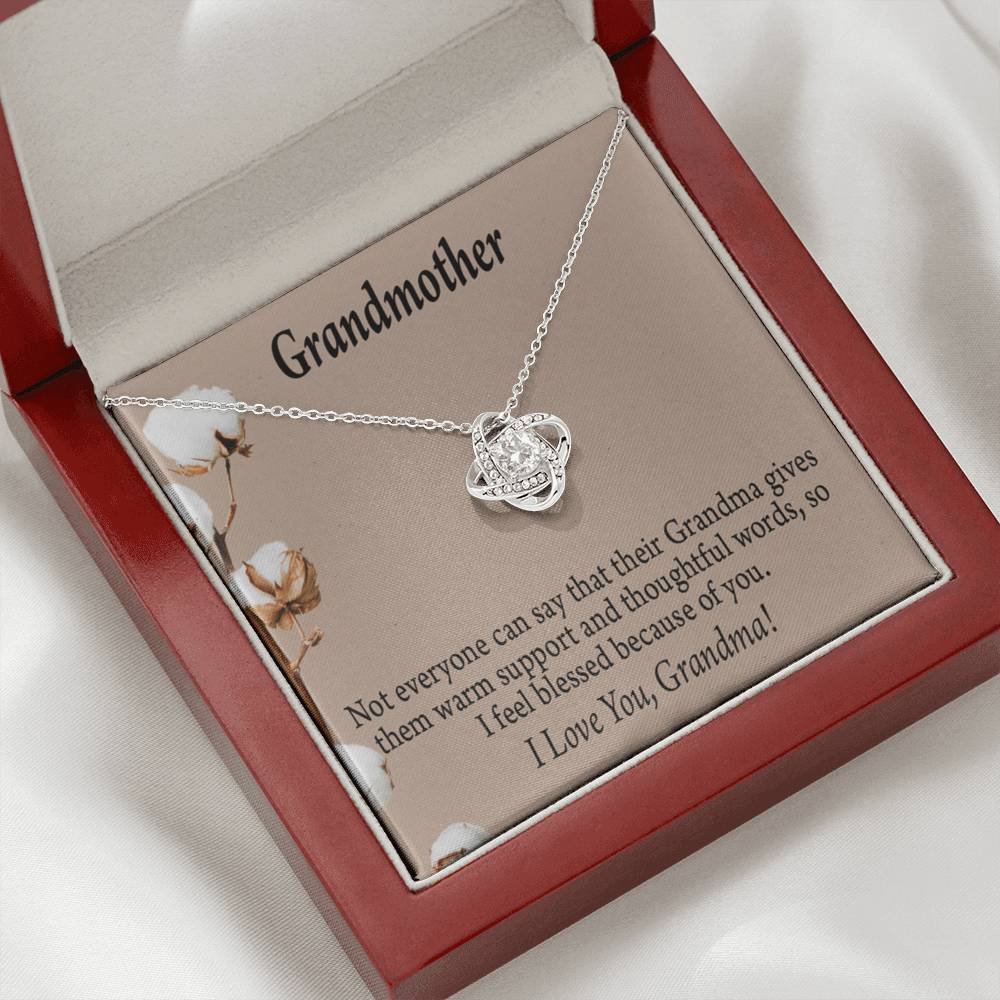Grandmother Necklace I'm Blessed Love Knot Message Card From Son Daughter Gift Anniversary Birthday Graduation Mothers Day-Express Your Love Gifts