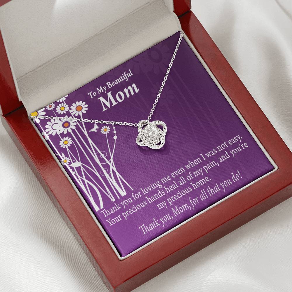 To Mom Thank You Love Knot Message Card From Son Daughter Gift Anniversary Birthday Graduation-Express Your Love Gifts