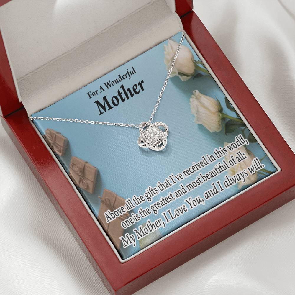 Mother Greatest Gift Love Knot Message Card From Son Daughter Gift Anniversary Birthday Graduation Mothers Day-Express Your Love Gifts