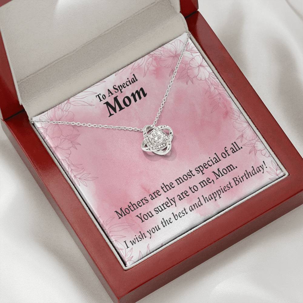 To Mom Special Birthday Love Knot Message Card From Son Daughter Gift Anniversary Birthday Graduation-Express Your Love Gifts