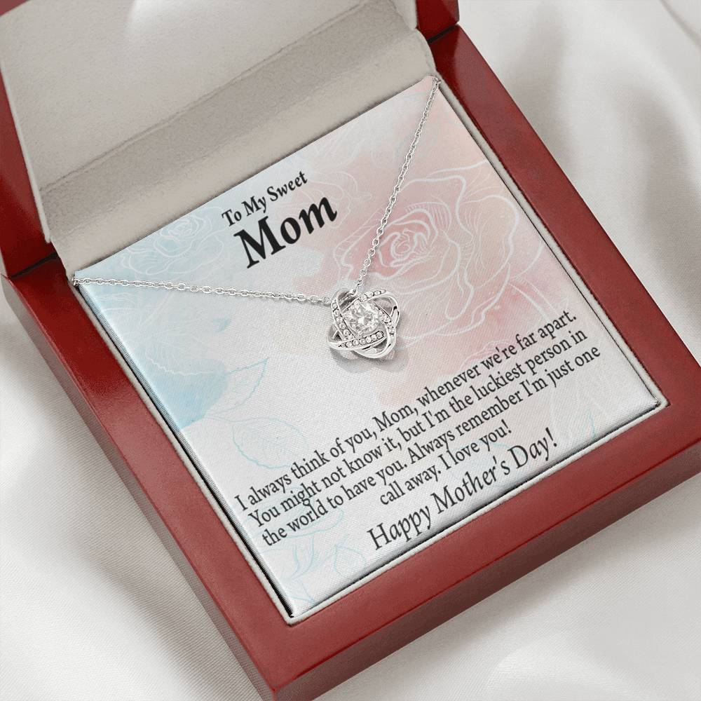 Thinking Of You Happy Mother'S Day Love Knot Message Card From Son Daughter-Express Your Love Gifts