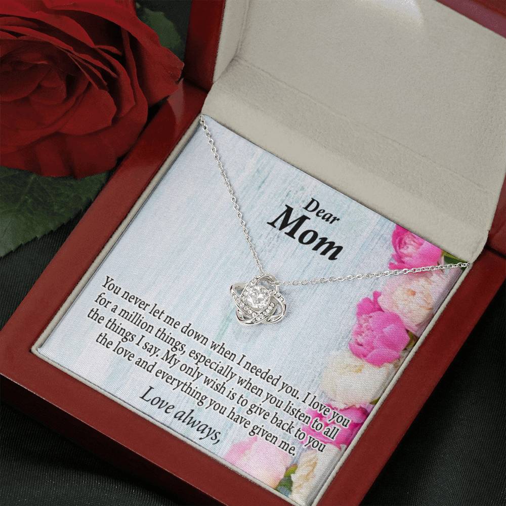 You Never Let Me Down Love Knot Pendant Pendant Message Card-Express Your Love Gifts