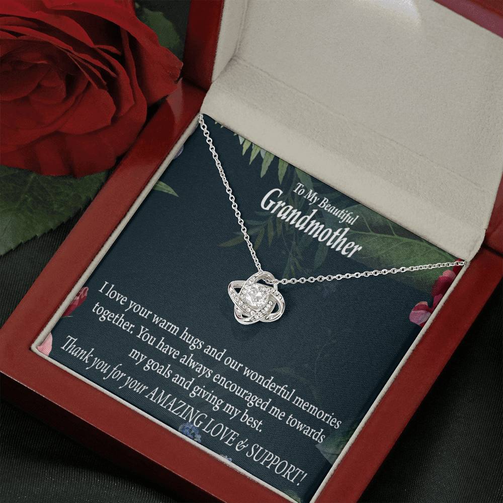 Grandmother Necklace Mothers Day From Grandson Love Knot Message Card-Express Your Love Gifts