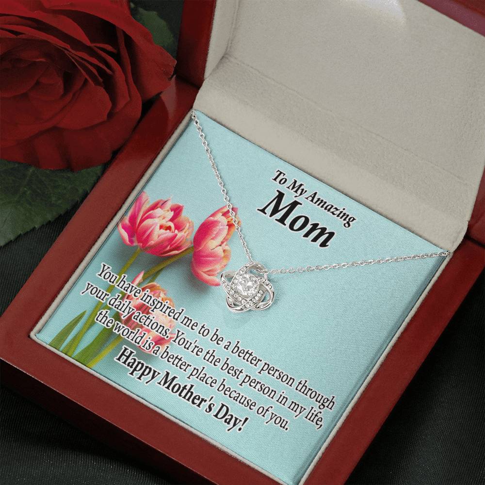 Happy Mother'S Day You Make The World Better Love Knot Message Card From Son Daughter Gift Anniversary Birthday Graduation Mothers Day-Express Your Love Gifts