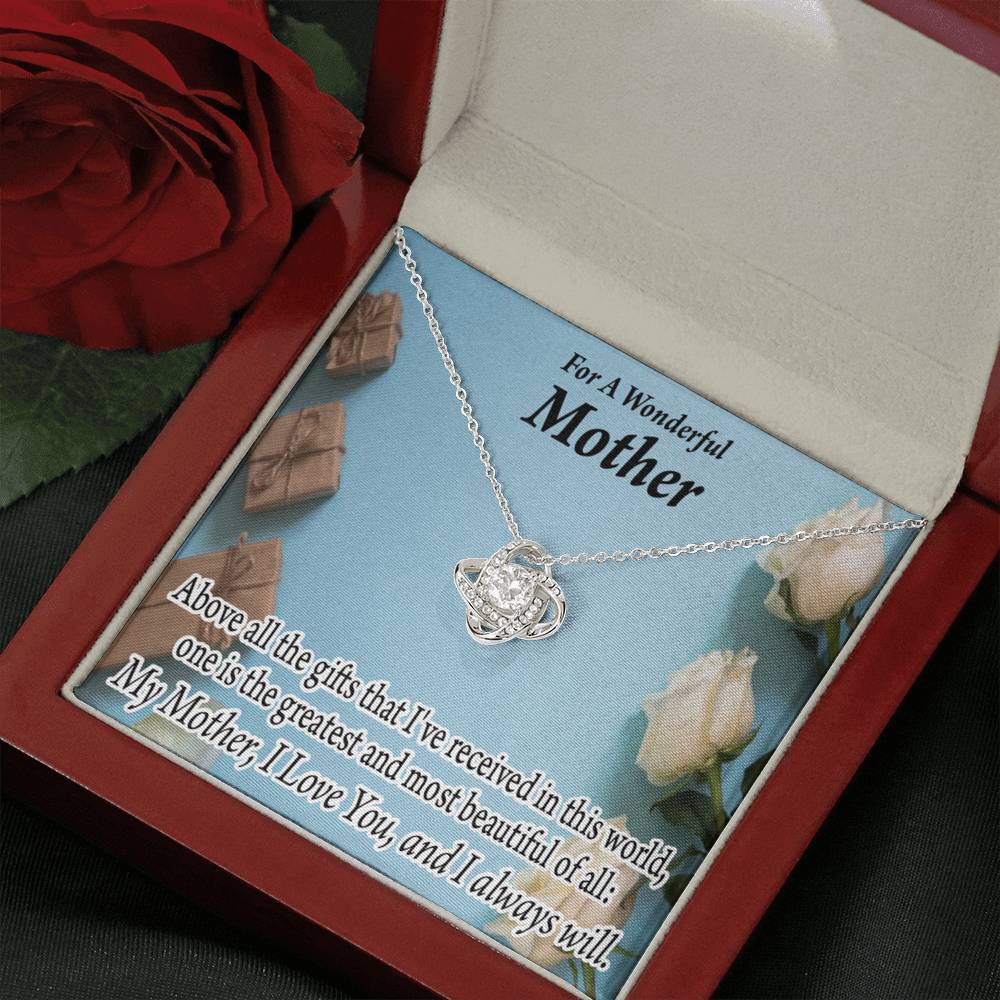 Mother Greatest Gift Love Knot Message Card From Son Daughter Gift Anniversary Birthday Graduation Mothers Day-Express Your Love Gifts