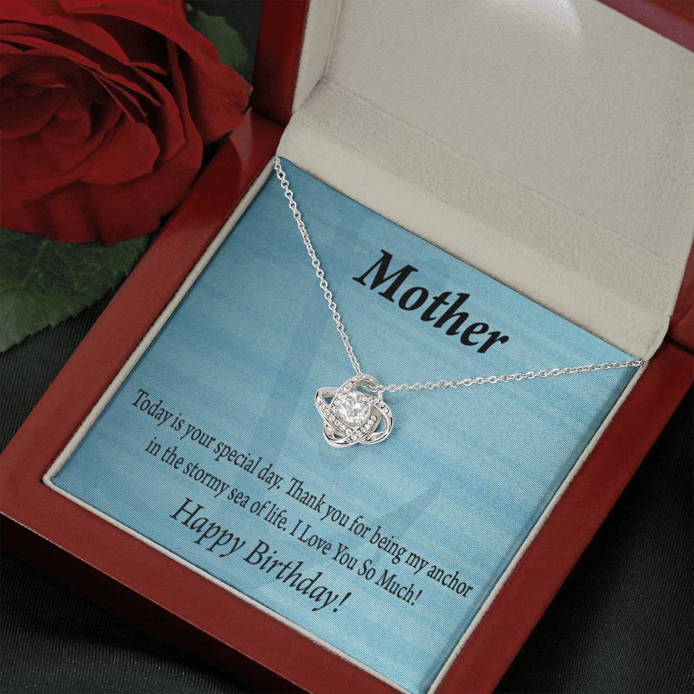 Happy Birthday Mom My Anchor Love Knot Message Card From Son Daughter Gift Anniversary Birthday Graduation-Express Your Love Gifts