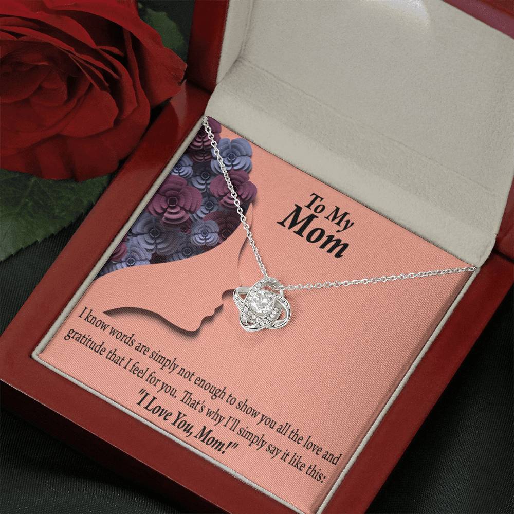 To Mom Words Are Not Enough Love Knot Message Card From Son Daughter Gift Anniversary Birthday Graduation Mothers Day-Express Your Love Gifts