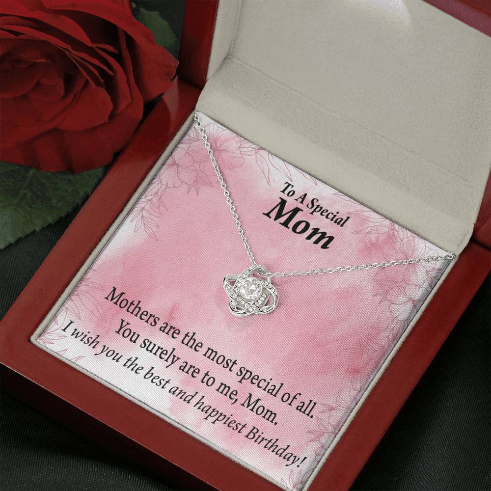 To Mom Special Birthday Love Knot Message Card From Son Daughter Gift Anniversary Birthday Graduation-Express Your Love Gifts