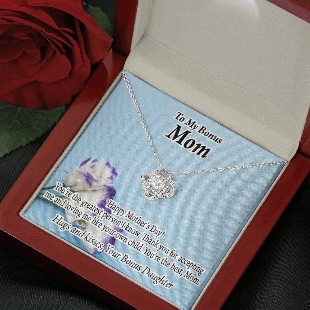 Bonus Mom Happy Mother'S Day Love Knot Necklace Pendant Message Card-Express Your Love Gifts