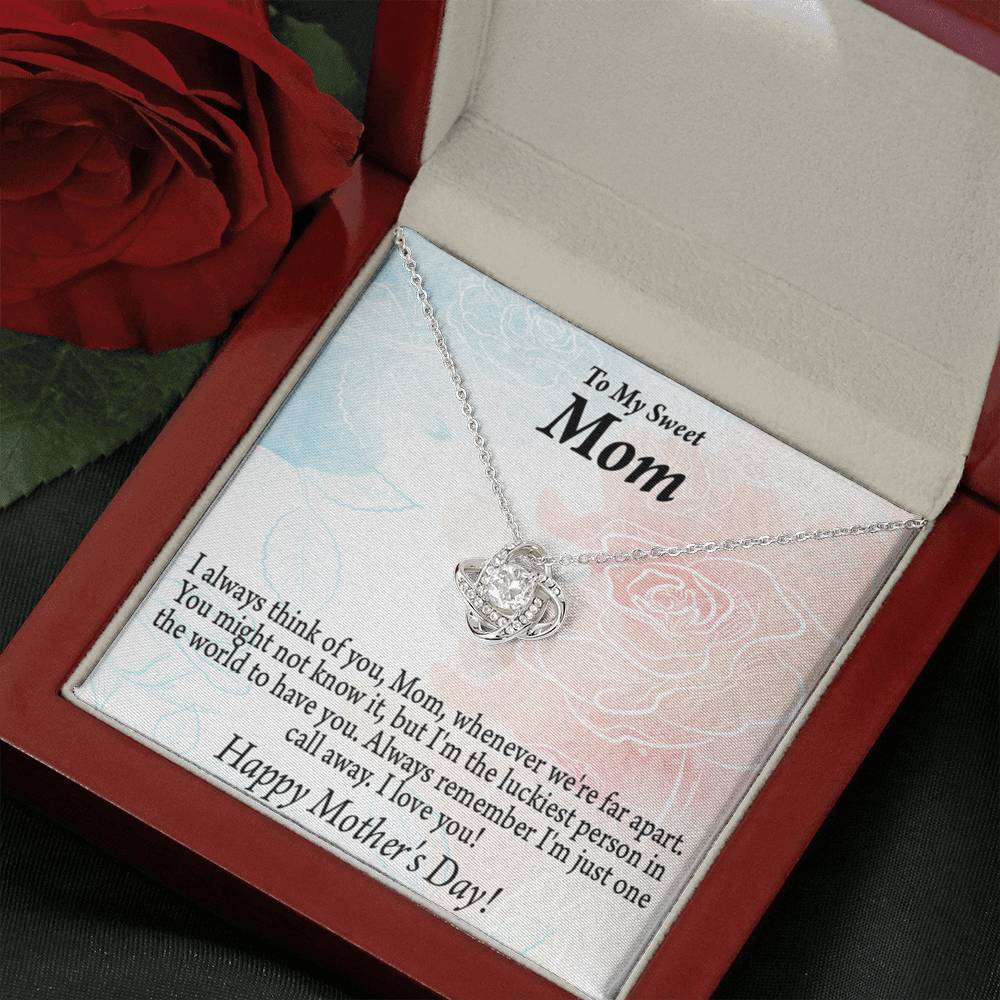 Thinking Of You Happy Mother'S Day Love Knot Message Card From Son Daughter-Express Your Love Gifts