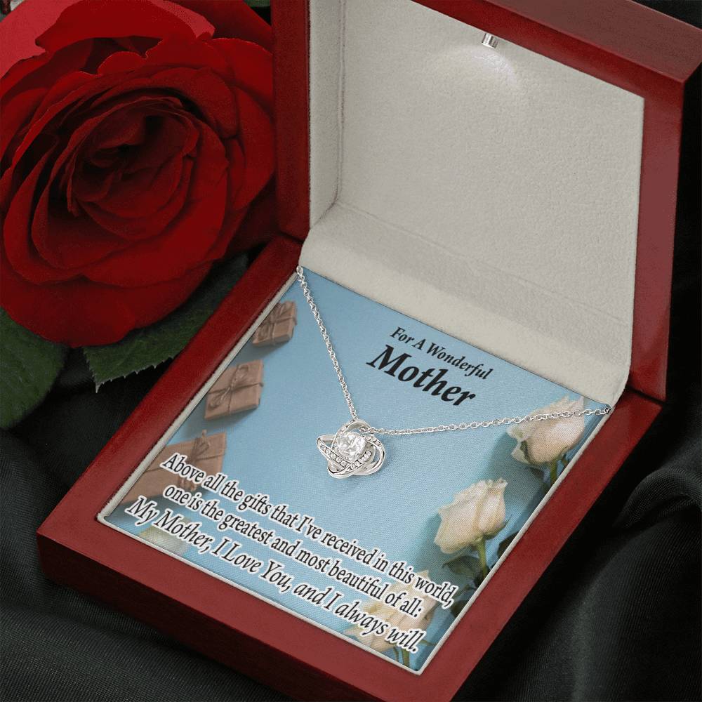 Mother Greatest Gift Love Knot Message Card From Son Daughter Gift Anniversary Birthday Graduation Mothers Day-Express Your Love Gifts