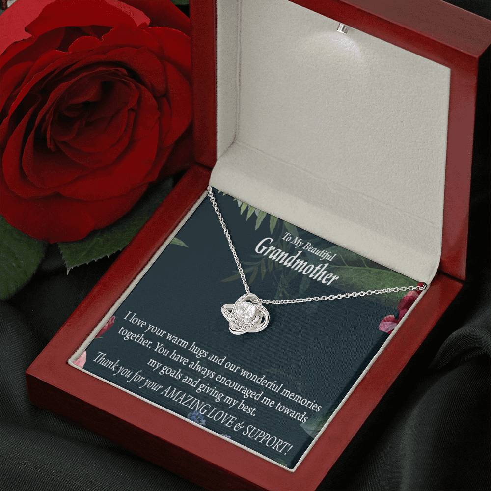 Grandmother Necklace Mothers Day From Grandson Love Knot Message Card-Express Your Love Gifts