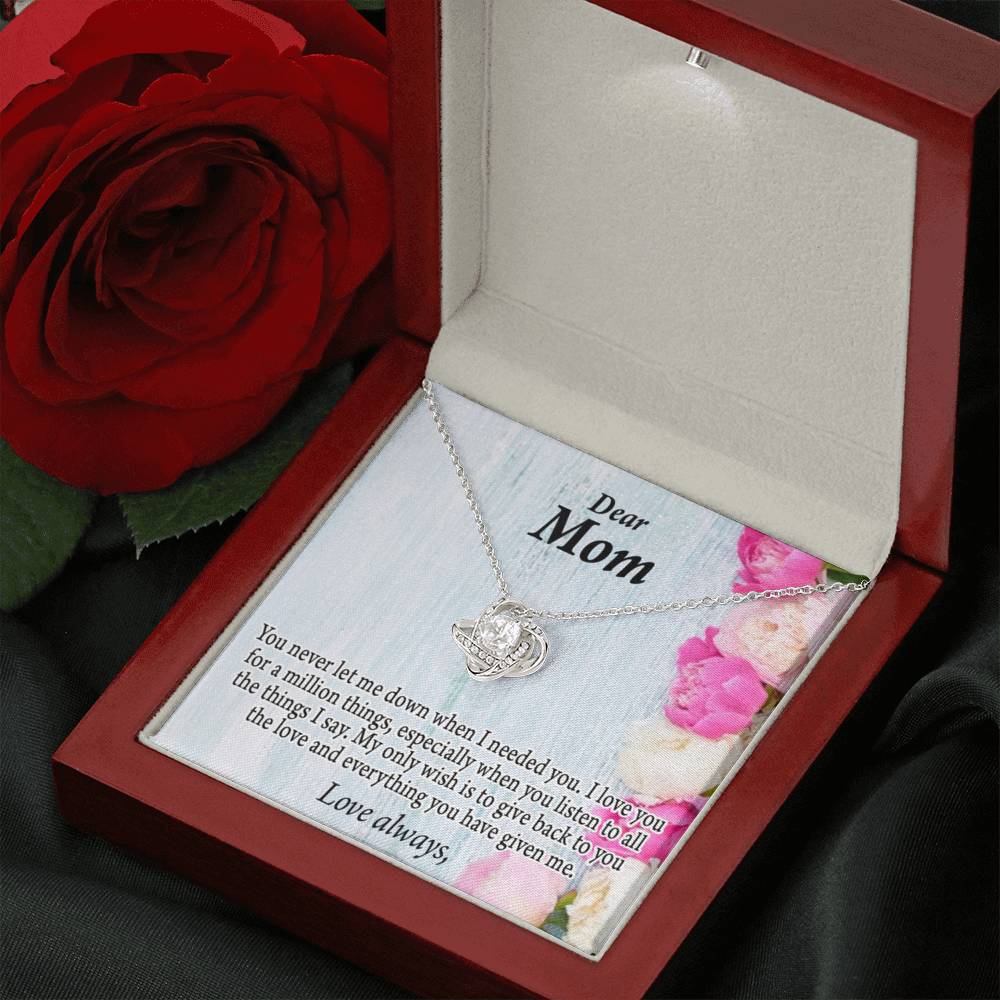 You Never Let Me Down Love Knot Pendant Pendant Message Card-Express Your Love Gifts