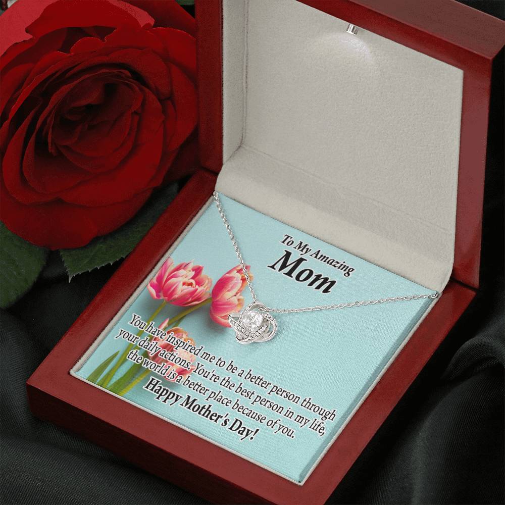Happy Mother'S Day You Make The World Better Love Knot Message Card From Son Daughter Gift Anniversary Birthday Graduation Mothers Day-Express Your Love Gifts