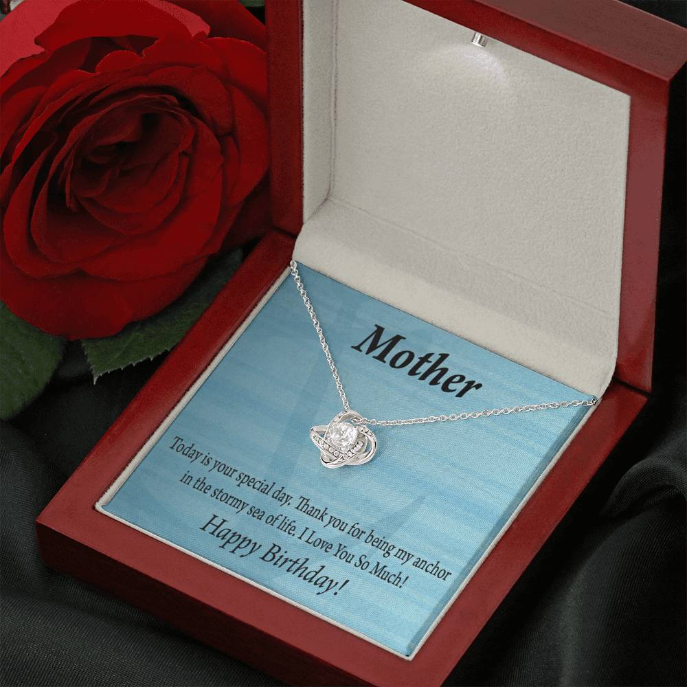 Happy Birthday Mom My Anchor Love Knot Message Card From Son Daughter Gift Anniversary Birthday Graduation-Express Your Love Gifts
