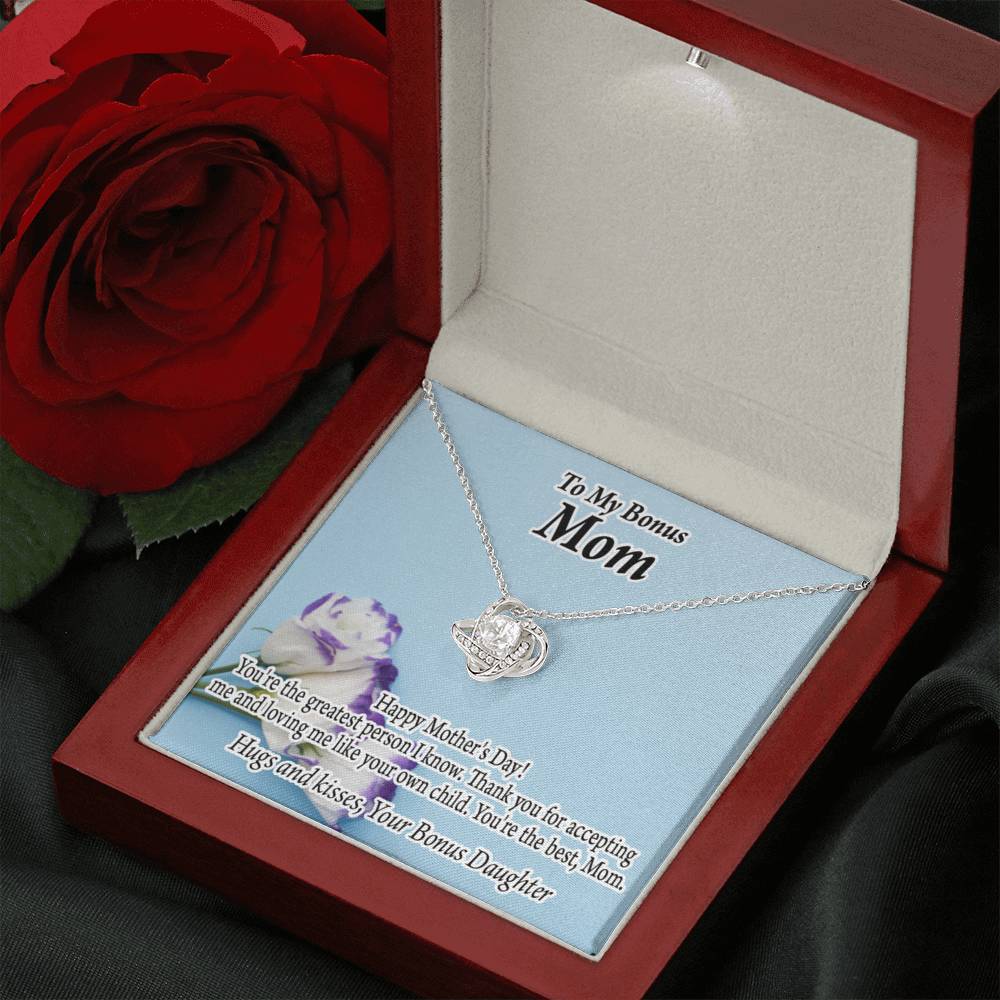 Bonus Mom Happy Mother'S Day Love Knot Necklace Pendant Message Card-Express Your Love Gifts