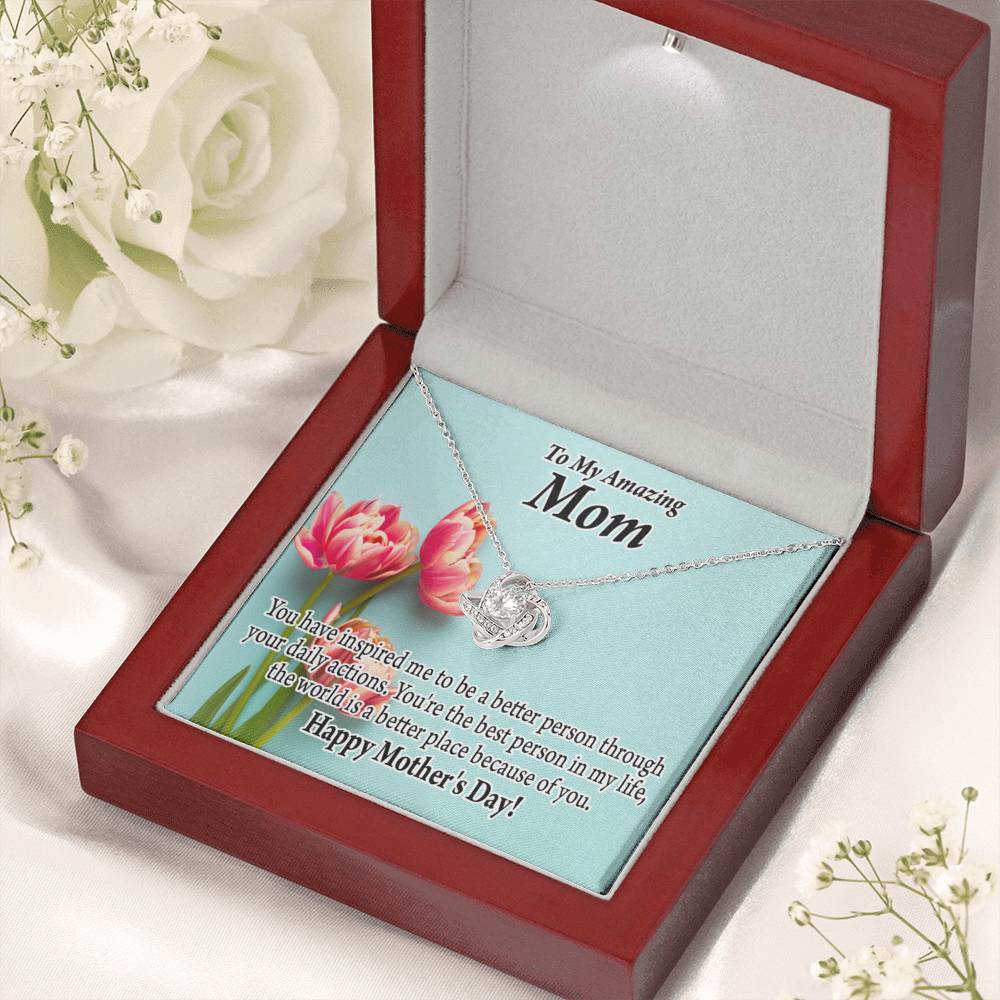 Happy Mother'S Day You Make The World Better Love Knot Message Card From Son Daughter Gift Anniversary Birthday Graduation Mothers Day-Express Your Love Gifts