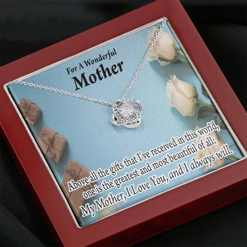 Mother Greatest Gift Love Knot Message Card From Son Daughter Gift Anniversary Birthday Graduation Mothers Day-Express Your Love Gifts