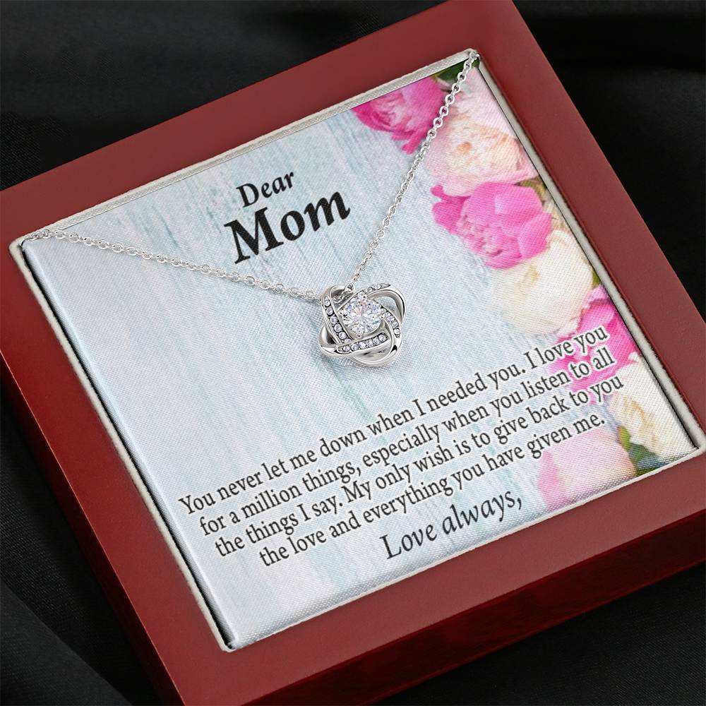 You Never Let Me Down Love Knot Pendant Pendant Message Card-Express Your Love Gifts