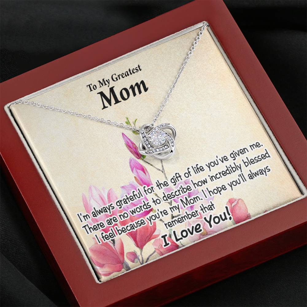 To Mom Incredibly Blessed Love Knot Message Card From Son Daughter Gift Anniversary Birthday Graduation Mothers Day-Express Your Love Gifts