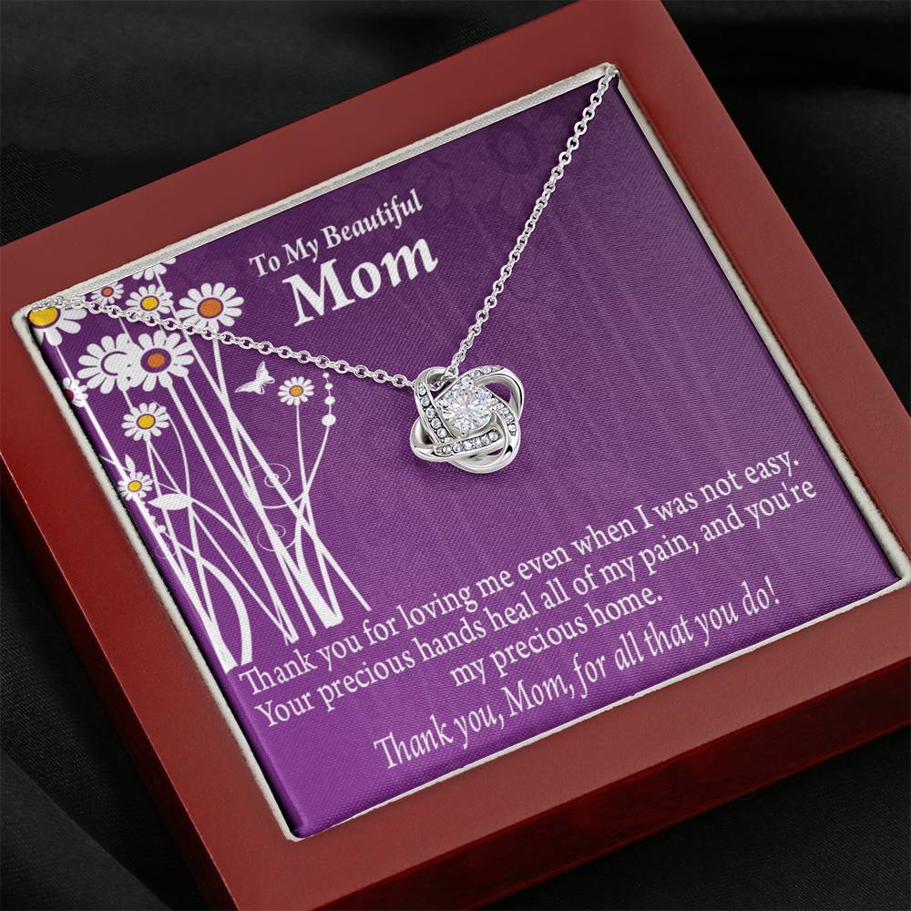 To Mom Thank You Love Knot Message Card From Son Daughter Gift Anniversary Birthday Graduation-Express Your Love Gifts