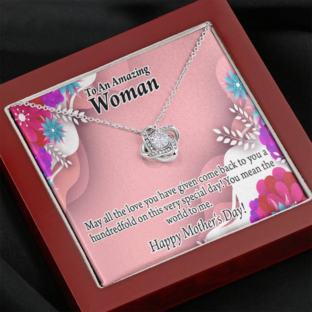 Happy Mother'S Day You Mean The World To Me Love Knot Message Card From Son Daughter Gift Anniversary Birthday Graduation Mothers Day-Express Your Love Gifts