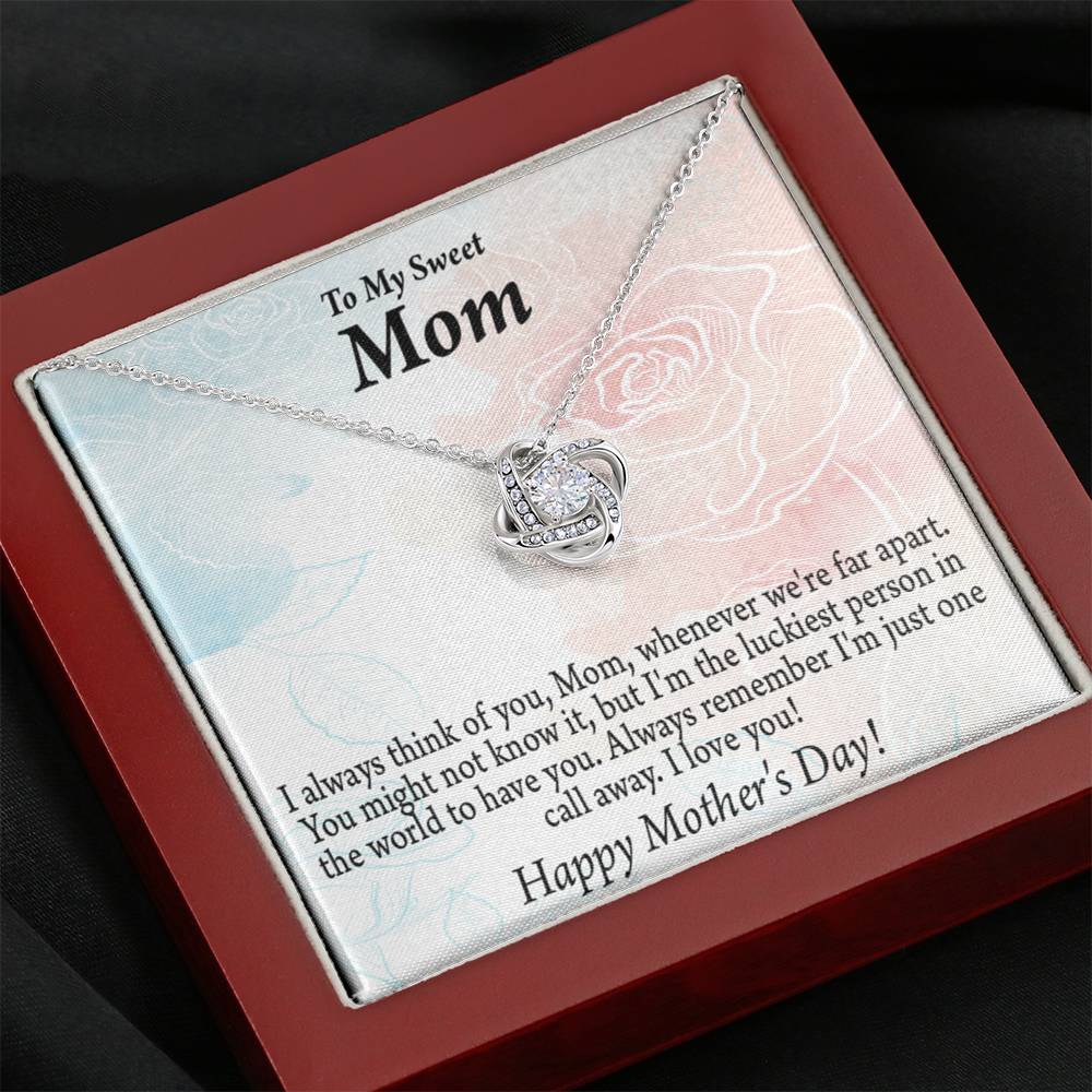 Thinking Of You Happy Mother'S Day Love Knot Message Card From Son Daughter-Express Your Love Gifts