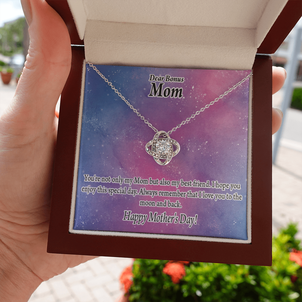 Bonus Mom Bestfriend Happy Mother'S Day Love Knot Message Card From Son Daughter Gift Anniversary Birthday Graduation Mothers Day-Express Your Love Gifts