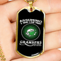 Assuming Grandpas Fishing Necklace Stainless Steel or 18k Gold Dog Tag 24" Chain-Express Your Love Gifts