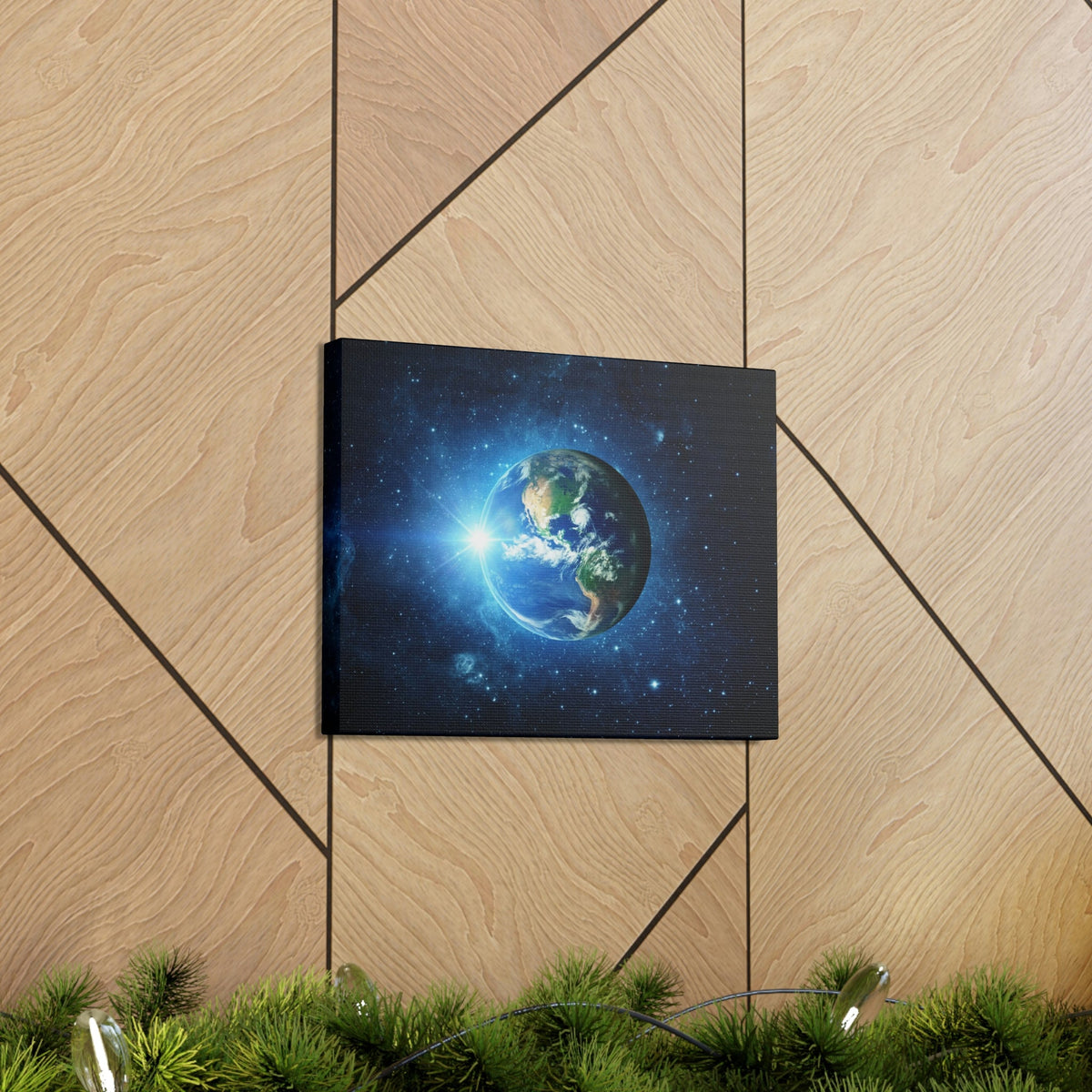 Astonishing Earth and Stars Scene Beautiful Awesome and Breathtaking Beauty Nature Scene Shining Stars in Galaxy Wall Art Ready to Hang Unframed-Express Your Love Gifts