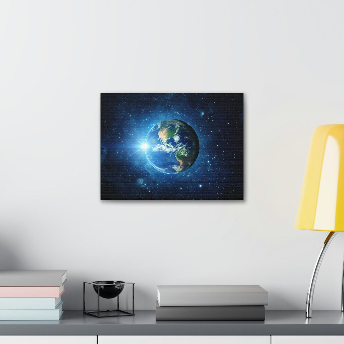 Astonishing Earth and Stars Scene Beautiful Awesome and Breathtaking Beauty Nature Scene Shining Stars in Galaxy Wall Art Ready to Hang Unframed-Express Your Love Gifts