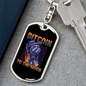 Astronaut Bitcoin to The Moon Crypto Keychain Stainless Steel or 18k Gold Dog Tag Keyring-Express Your Love Gifts