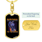 Astronaut Bitcoin to The Moon Crypto Keychain Stainless Steel or 18k Gold Dog Tag Keyring-Express Your Love Gifts