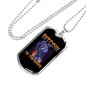 Astronaut Bitcoin to The Moon Crypto Necklace Stainless Steel or 18k Gold Dog Tag 24" Chain-Express Your Love Gifts