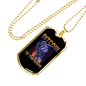 Astronaut Bitcoin to The Moon Crypto Necklace Stainless Steel or 18k Gold Dog Tag 24" Chain-Express Your Love Gifts