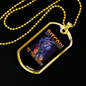 Astronaut Bitcoin to The Moon Crypto Necklace Stainless Steel or 18k Gold Dog Tag 24" Chain-Express Your Love Gifts
