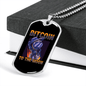 Astronaut Bitcoin to The Moon Crypto Necklace Stainless Steel or 18k Gold Dog Tag 24" Chain-Express Your Love Gifts