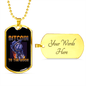 Astronaut Bitcoin to The Moon Crypto Necklace Stainless Steel or 18k Gold Dog Tag 24" Chain-Express Your Love Gifts