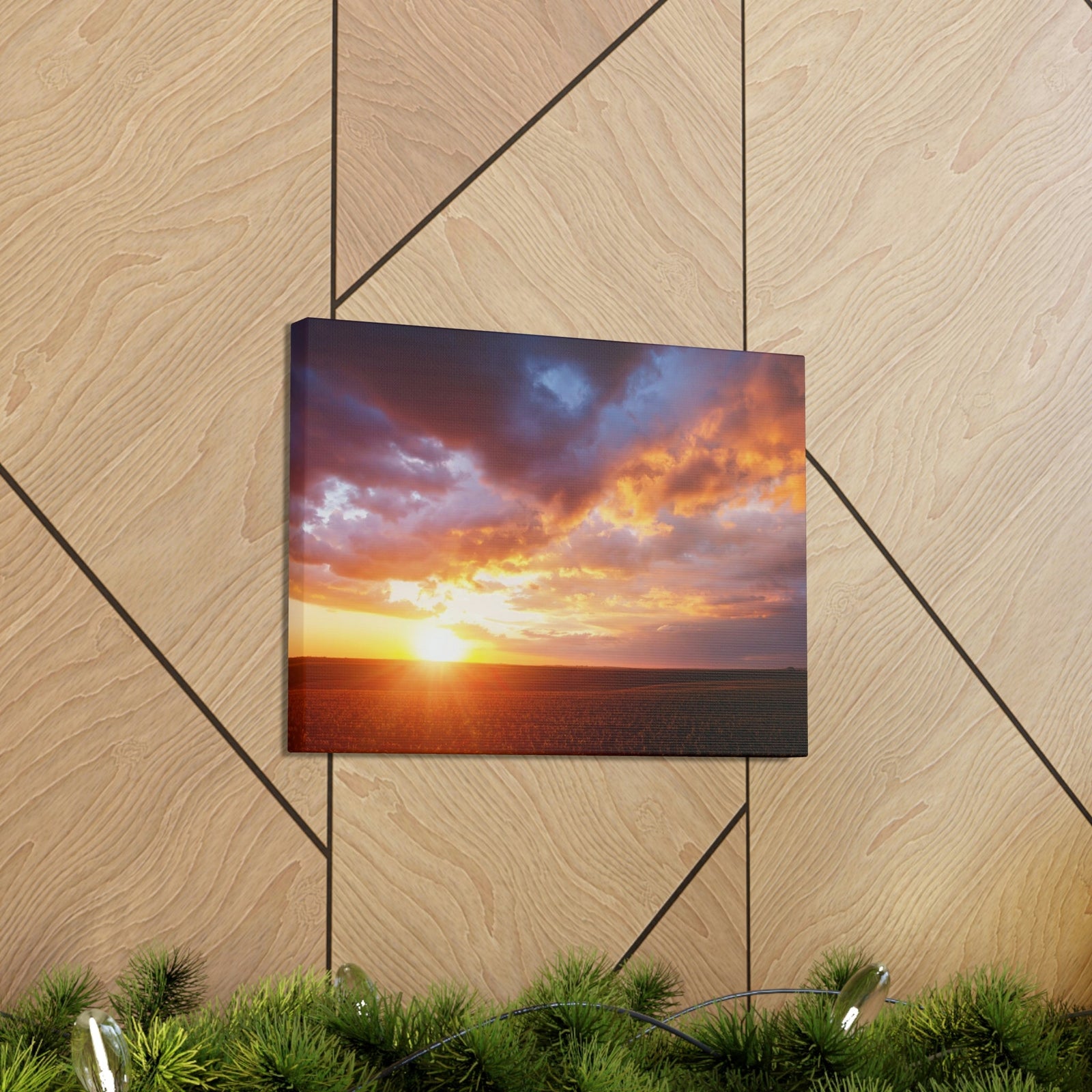 Attractive Colorful Sunset Scene Beautiful Bright Epic Sky Beauty Nature Scene Perfect Summertime Wall Art Ready to Hang Unframed-Express Your Love Gifts