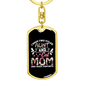 Aunt and Cat Mom Keychain Stainless Steel or 18k Gold Dog Tag Keyring-Express Your Love Gifts