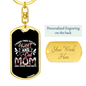 Aunt and Cat Mom Keychain Stainless Steel or 18k Gold Dog Tag Keyring-Express Your Love Gifts