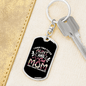 Aunt and Cat Mom Keychain Stainless Steel or 18k Gold Dog Tag Keyring-Express Your Love Gifts