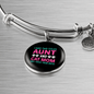 Aunt Cat Mom Bracelet Stainless Steel or 18k Gold Circle Bangle-Express Your Love Gifts