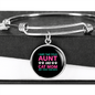 Aunt Cat Mom Bracelet Stainless Steel or 18k Gold Circle Bangle-Express Your Love Gifts