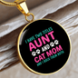 Aunt Cat Mom Circle Necklace Stainless Steel or 18k Gold 18-22"-Express Your Love Gifts