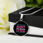 Aunt Cat Mom Circle Necklace Stainless Steel or 18k Gold 18-22"-Express Your Love Gifts