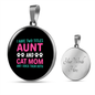 Aunt Cat Mom Circle Necklace Stainless Steel or 18k Gold 18-22"-Express Your Love Gifts