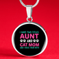 Aunt Cat Mom Circle Necklace Stainless Steel or 18k Gold 18-22"-Express Your Love Gifts