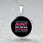 Aunt Cat Mom Circle Necklace Stainless Steel or 18k Gold 18-22"-Express Your Love Gifts